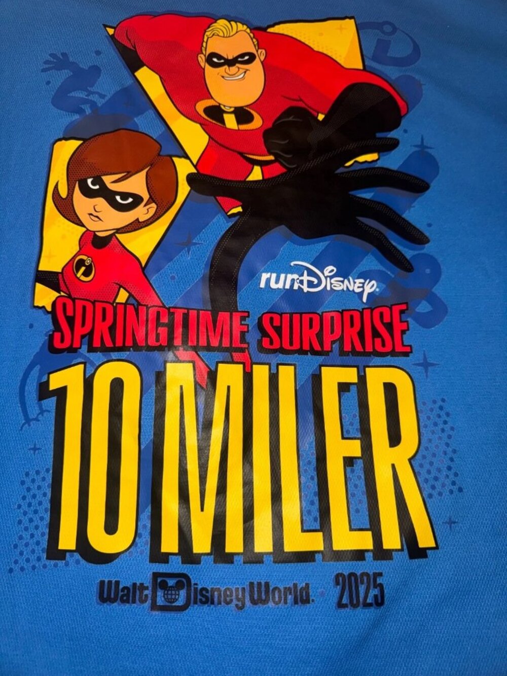 runDisney 2025 Brooks Incredibles 10 Miler Springtime Shirt Medium